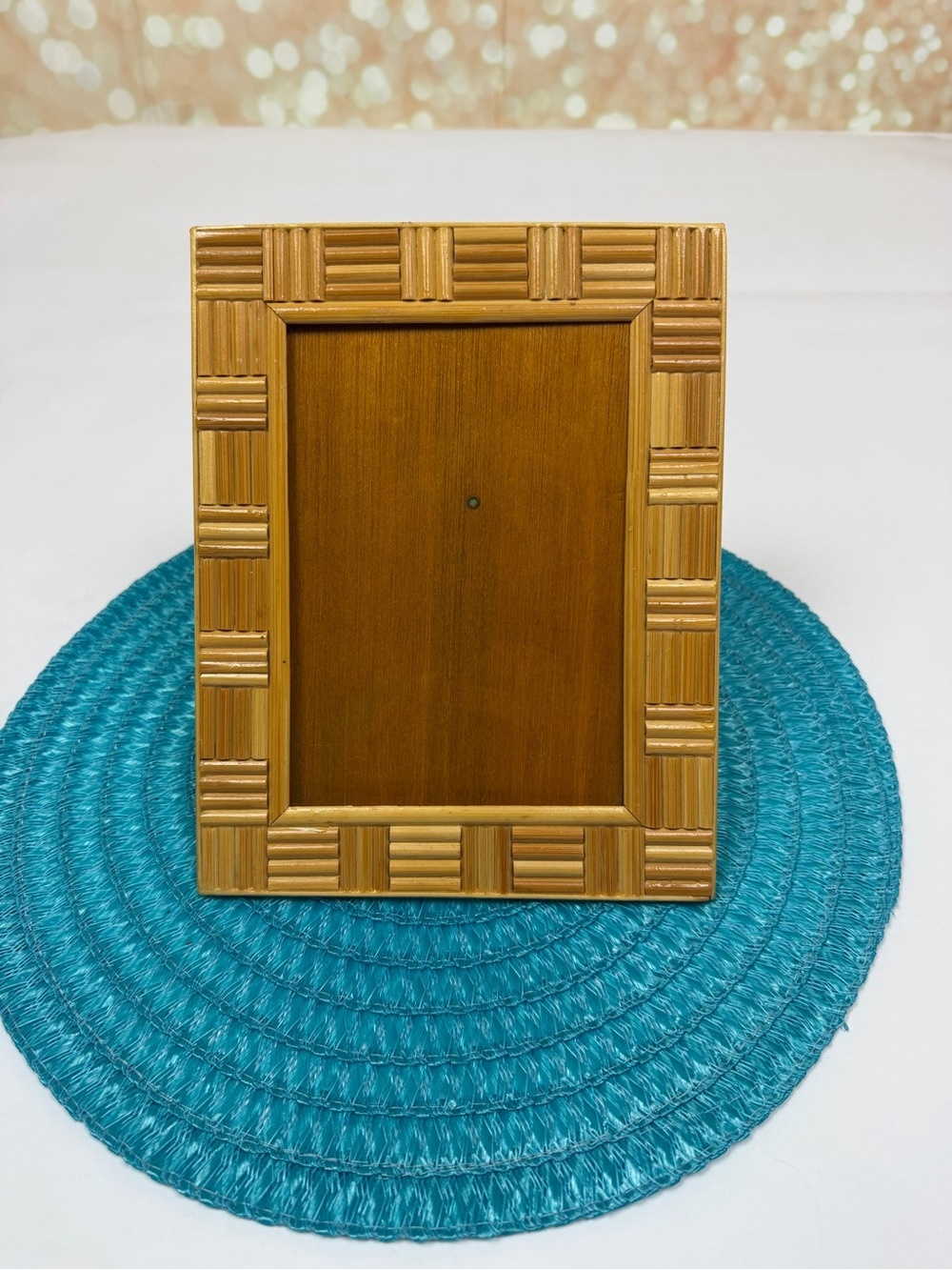 Vintage Bamboo Wooden Picture Frame 5 x 7